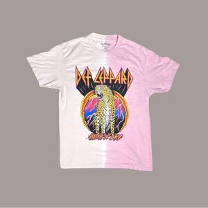 DEF LEPPARD High N Dry graphic Pink dye T shirt  Size M Unisex